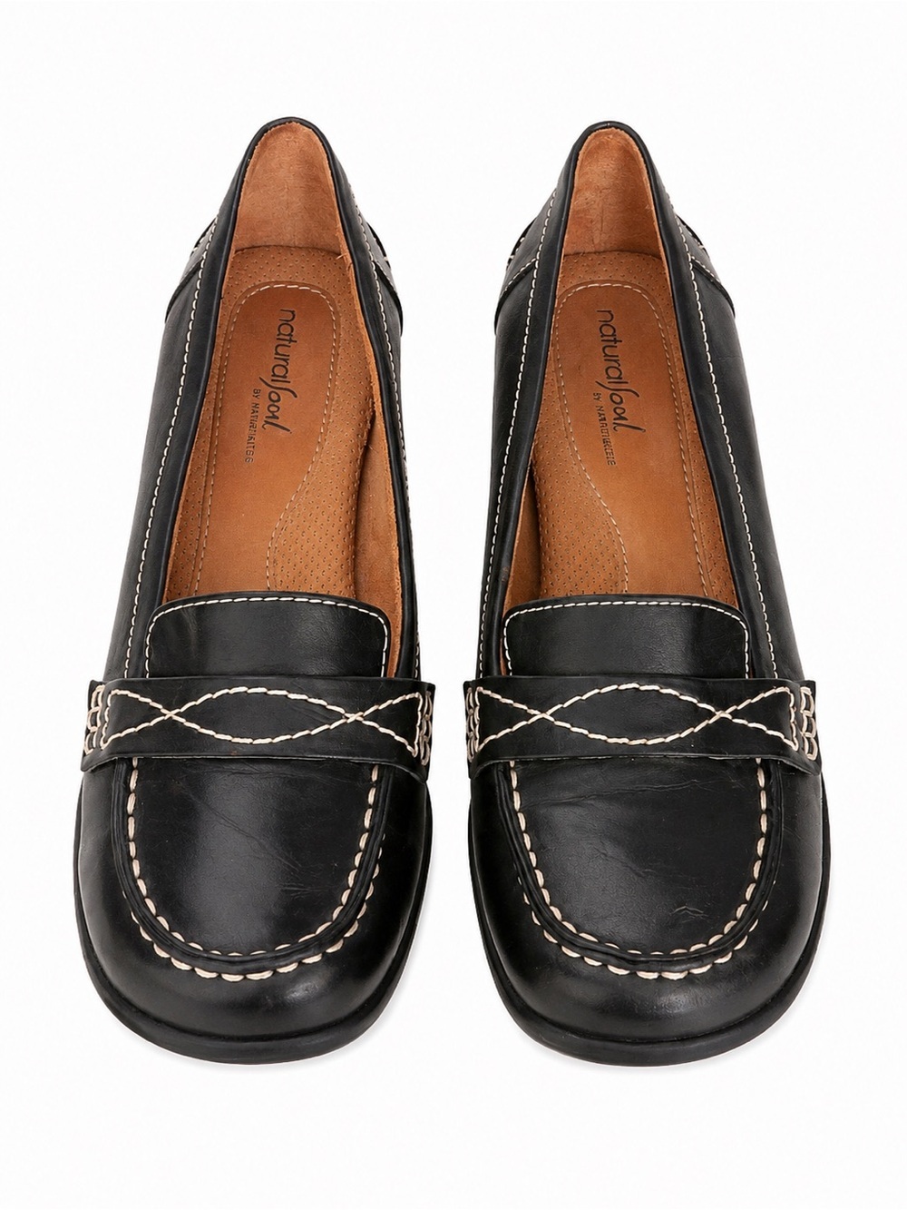 Natural Soul by Naturalizer Black Leather Slip On Loafers Women’s 8.5M